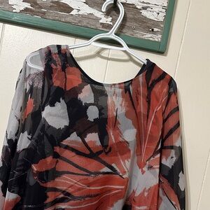 Liverpool Artistic Red and Black Blouse